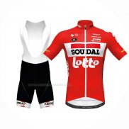 2020 Maillot Cyclisme Lotto Soudal Rouge Manches Courtes Et Cuissard