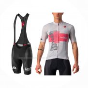 2021 Maillot Cyclisme Giro D'italie Blanc Rose Manches Courtes Et Cuissard