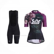 2022 Maillot Cyclisme Femme Liv Violet Manches Courtes Et Cuissard