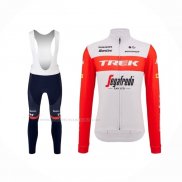 2023 Maillot Cyclisme Trek Segafredo Orange Blanc Manches Longues Et Cuissard