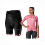 2024 Maillot Cyclisme Femme Giro D'italie Rose Manches Courtes Et Cuissard