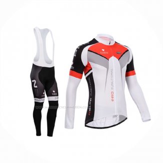 2014 Maillot Cyclisme Nalini Noir Blanc Manches Longues Et Cuissard