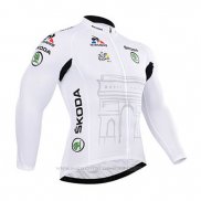 2015 Maillot Cyclisme Tour De France Blanc Manches Longues