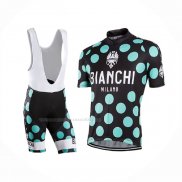 2016 Maillot Cyclisme Bianchi Vert Noir Manches Courtes Et Cuissard