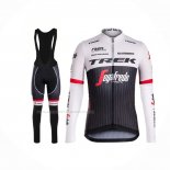 2016 Maillot Cyclisme Trek Segafredo Noir Blanc Manches Longues Et Cuissard