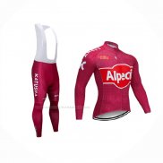 2019 Maillot Cyclisme Katusha Alpecin Rouge Manches Longues Et Cuissard