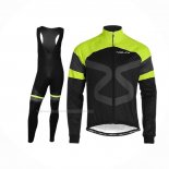 2019 Maillot Cyclisme Nalini Noir Vert Manches Longues Et Cuissard