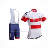 2023 Maillot Cyclisme IAM Blanc Rouge Bleu Manches Courtes Et Cuissard