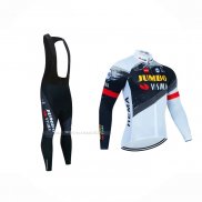 2023 Maillot Cyclisme Jumbo Visma Noir Blanc Manches Longues Et Cuissard