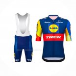 2023 Maillot Cyclisme Lidl Trek Bleu Rouge Manches Courtes Et Cuissard