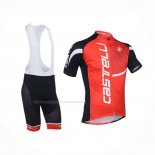 2013 Maillot Cyclisme Castelli Noir Rouge Manches Courtes Et Cuissard