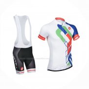 2014 Maillot Cyclisme Castelli Blanc Bleu Manches Courtes Et Cuissard