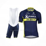 2017 Maillot Cyclisme Orica Scott Bleu Manches Courtes Et Cuissard