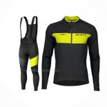 2019 Maillot Cyclisme Scott RC FF Jaune Noir Manches Longues Et Cuissard