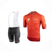 2019 Maillot Cyclisme UAE Tour Orange Manches Courtes Et Cuissard