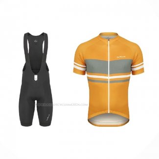 2021 Maillot Cyclisme De Marchi Jaune Gris Manches Courtes Et Cuissard