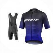 2021 Maillot Cyclisme Giant Noir Violet Manches Courtes Et Cuissard