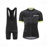 2021 Maillot Cyclisme Le Col Noir Jaune Manches Courtes Et Cuissard