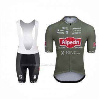 2022 Maillot Cyclisme Alpecin Fenix Vert Rouge Manches Courtes Et Cuissard