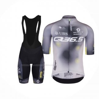 2023 Maillot Cyclisme Q36.5 Gris Noir Manches Courtes Et Cuissard