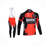 2013 Maillot Cyclisme BMC Noir Rouge Manches Longues Et Cuissard