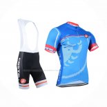 2014 Maillot Cyclisme Castelli Azur Manches Courtes Et Cuissard