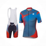 2016 Maillot Cyclisme Sportful Rouge Bleu Manches Courtes Et Cuissard