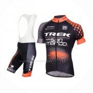 2016 Maillot Cyclisme Trek Selle San Marco Noir Orange Manches Courtes Et Cuissard