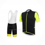 2017 Maillot Cyclisme RH+ Noir Jaune Manches Courtes Et Cuissard