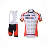 2018 Maillot Cyclisme Katusha Blanc Rouge Manches Courtes Et Cuissard