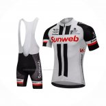 2018 Maillot Cyclisme Sunweb Gris Noir Manches Courtes Et Cuissard