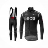 2020 Maillot Cyclisme INEOS Noir Gris Manches Longues Et Cuissard