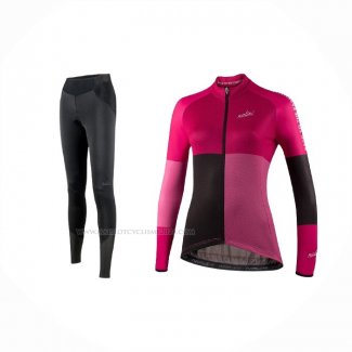 2021 Maillot Cyclisme Femme Nalini Rose Violet Manches Longues Et Cuissard