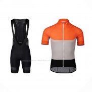 2021 Maillot Cyclisme POC Orange Manches Courtes Et Cuissard