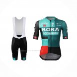 2022 Maillot Cyclisme Bora Hansgrone Vert Rouge Manches Courtes Et Cuissard