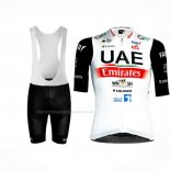 2023 Maillot Cyclisme UAE Noir Blanc Manches Courtes Et Cuissard