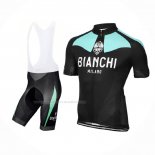 2016 Maillot Cyclisme Bianchi Bleu Clair Jaune Manches Courtes Et Cuissard