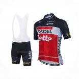 2021 Maillot Cyclisme Lotto Soudal Noir Blanc Rouge Manches Courtes Et Cuissard