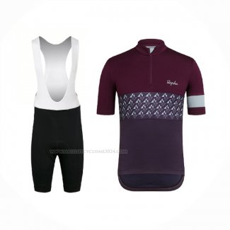 2021 Maillot Cyclisme Rapha Fonce Violet Manches Courtes Et Cuissard