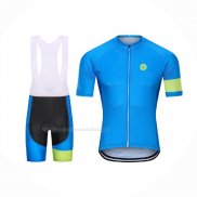 2021 Maillot Cyclisme Steep Bleu Vert Manches Courtes Et Cuissard