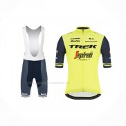 2021 Maillot Cyclisme Trek Segafredo Jaune Profond Bleu Manches Courtes Et Cuissard