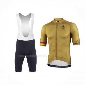 2024 Maillot Cyclisme Nalini Lumiere Marron Manches Courtes Et Cuissard