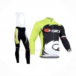 2014 Maillot Cyclisme Castelli SIDI Noir Vert Manches Longues Et Cuissard