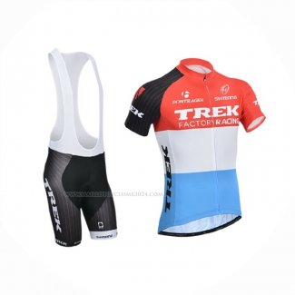 2014 Maillot Cyclisme Trek Factory Racing Orange Blanc Manches Courtes Et Cuissard