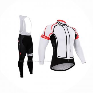 2015 Maillot Cyclisme Castelli Blanc Manches Longues Et Cuissard