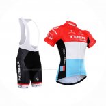 2015 Maillot Cyclisme Trek Factory Racing Blanc Rouge Manches Courtes Et Cuissard