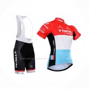 2015 Maillot Cyclisme Trek Factory Racing Blanc Rouge Manches Courtes Et Cuissard