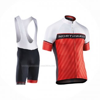 2017 Maillot Cyclisme Northwave Rouge Blanc Manches Courtes Et Cuissard