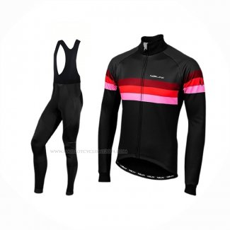 2019 Maillot Cyclisme Nalini Warm 2.0 Noir Rouge Manches Longues Et Cuissard