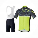 2020 Maillot Cyclisme Shimano Jaune Manches Courtes Et Cuissard